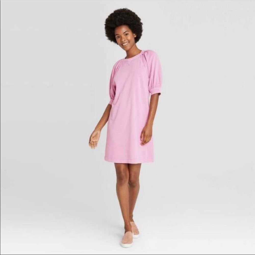 Puff Short Sleeve T-Shirt Dress-Universal Thread-Lilac, Size XS